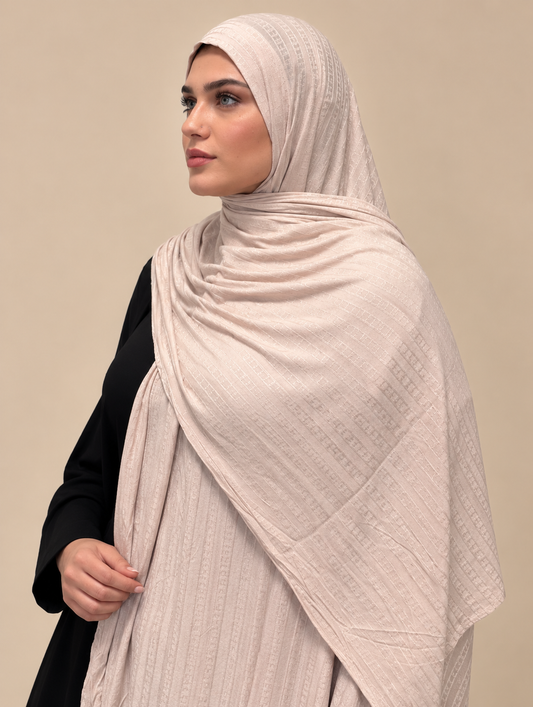 Ivory Textured Hijab