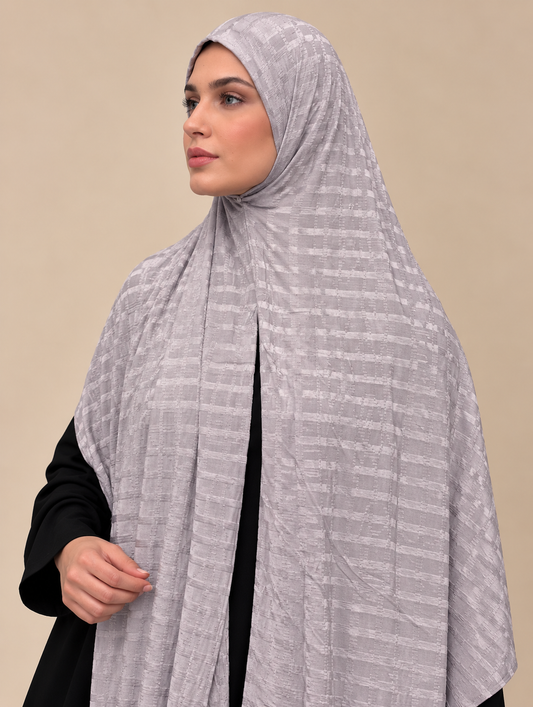 Silver Mist Textured Hijab