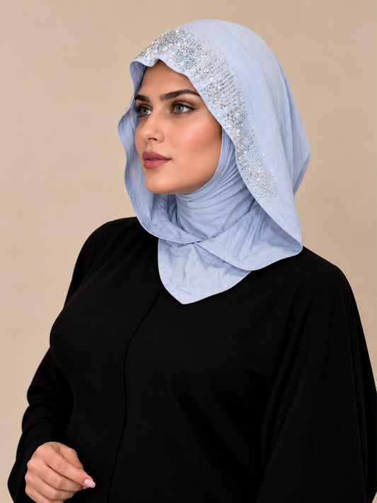Cotton Hoddie Hijab With Strass