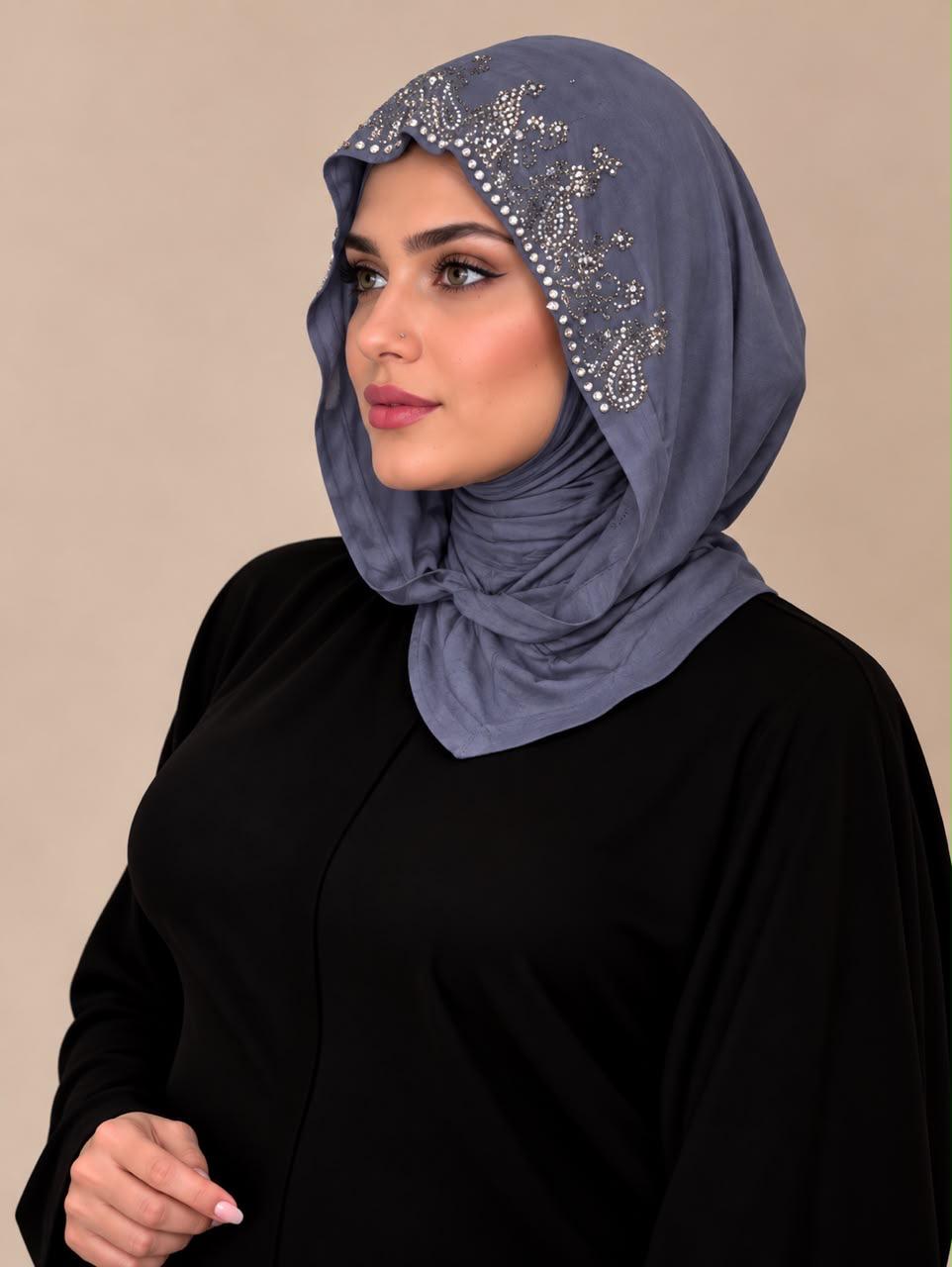Cotton Hoddie Hijab With Strass