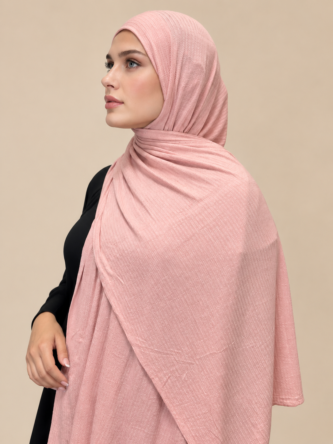 Blush Aura Textured Hijab