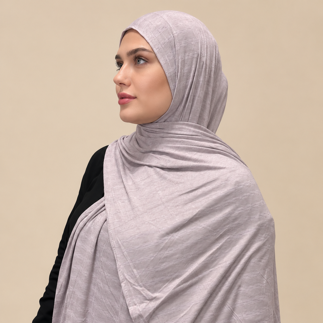 Silver Mist Textured Hijab