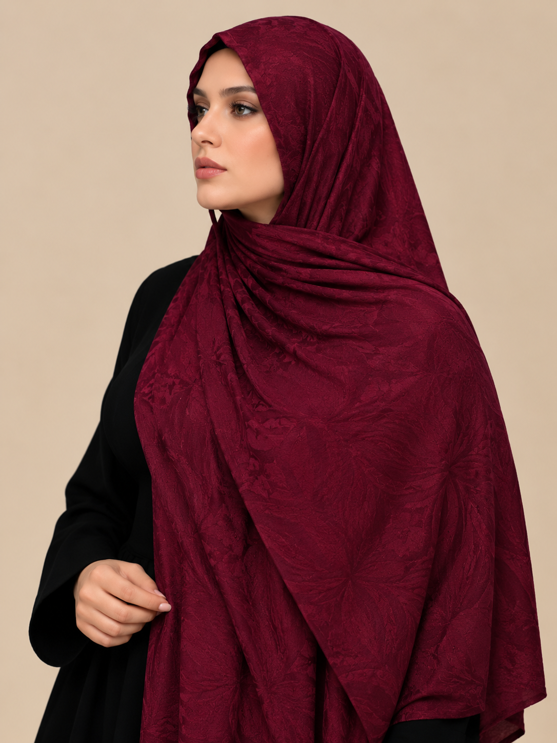 Lilac Leaf Jacquard Hijab