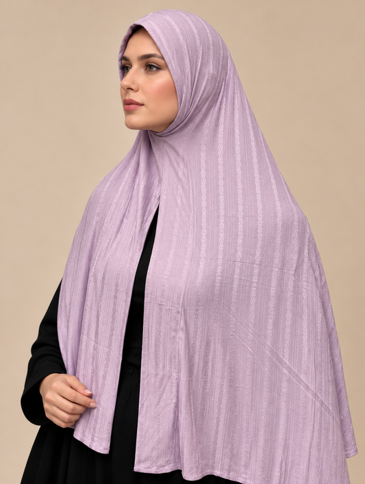 Lilac Stripe Textured Hijab
