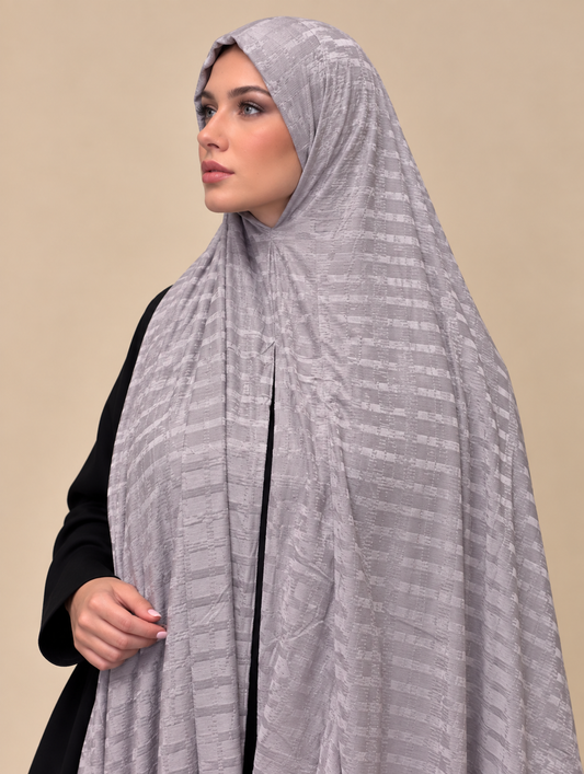 Silver Mist Textured Hijab