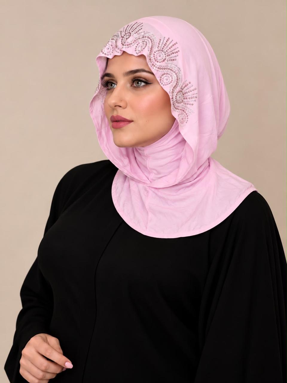 Cotton Hoddie Hijab With Strass