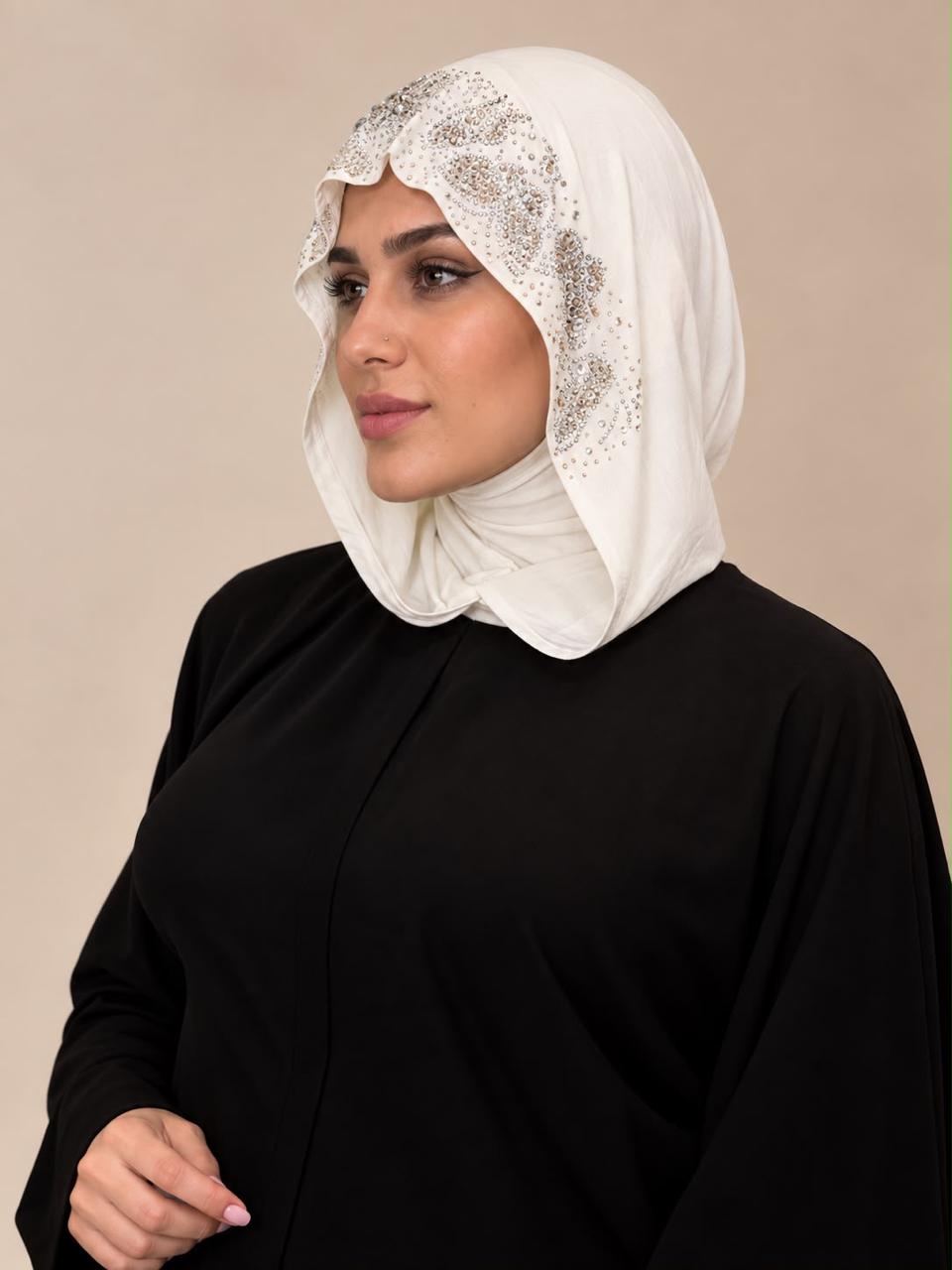 Cotton Hoddie Hijab With Strass