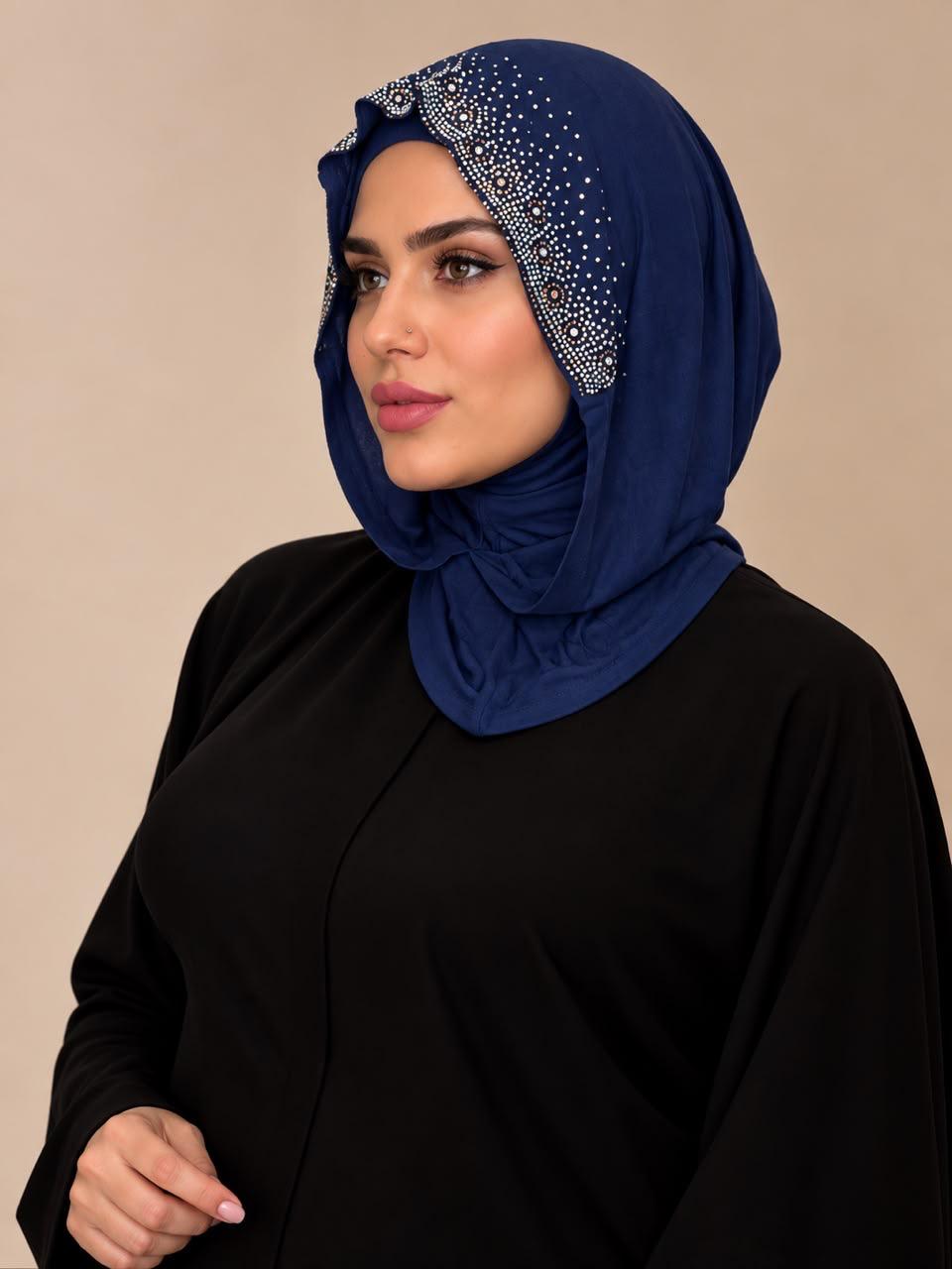 Cotton Hoddie Hijab With Strass