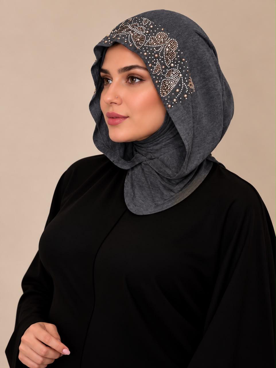 Cotton Hoddie Hijab With Strass
